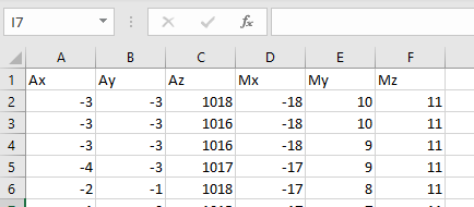 CSV format example